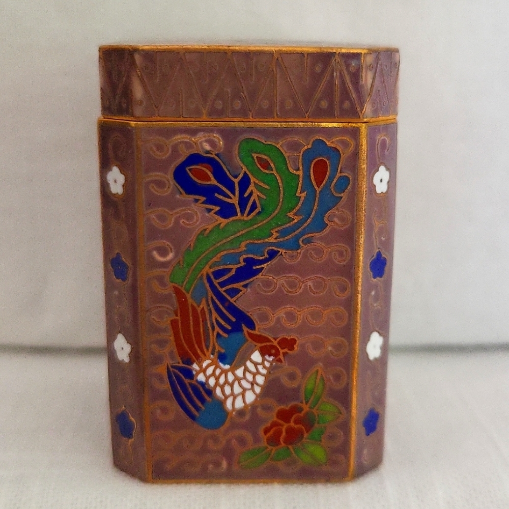 Vtg. Chinese Cloisonne Enamel Box